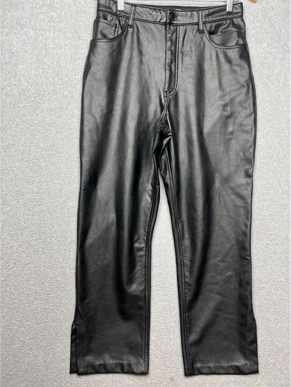 Abercrombie & Fitch Faux Leather Pants 31/12s The 90s Straight Ultra High Rise
